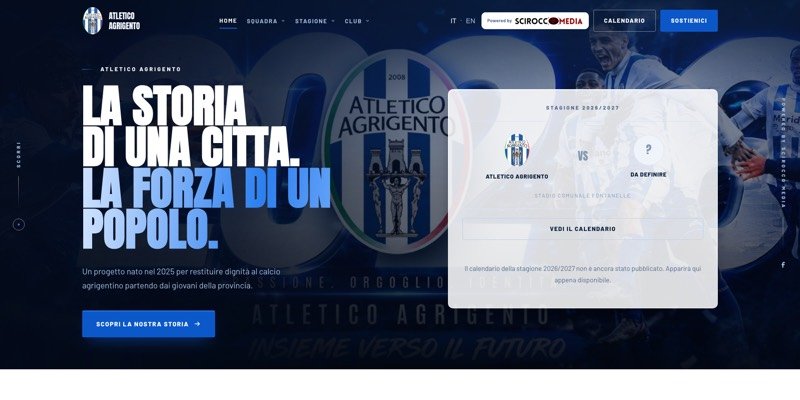 Sito dell'Atletico Agrigento, realizzato e gestito dallo staff dal gestionale