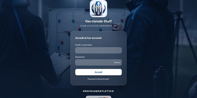 Schermata di accesso del gestionale Club OS